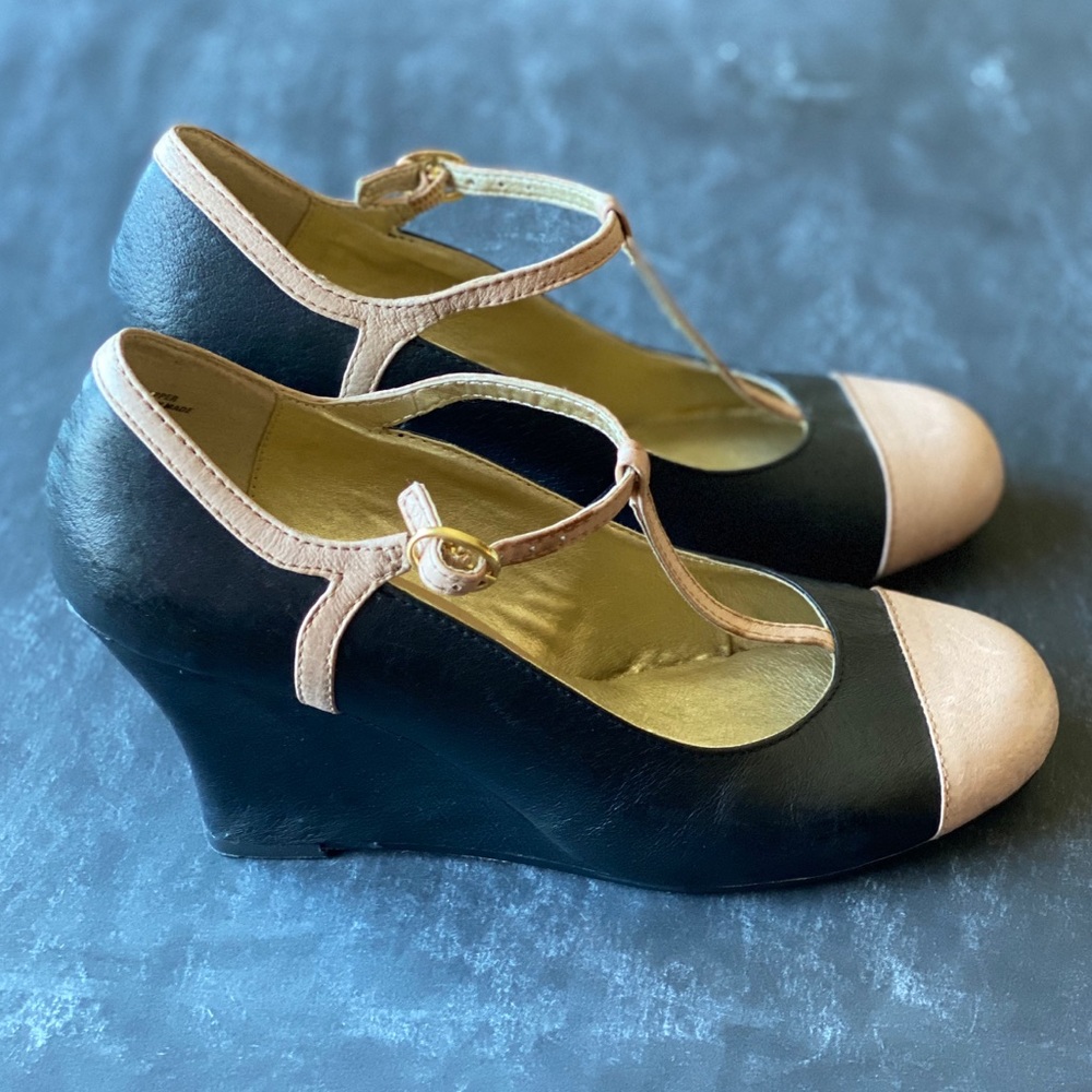 Seychelles T-strap Wedges